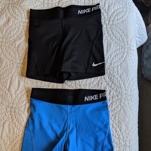 Nike pro shorts (2 pair)